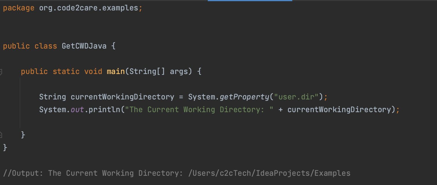 Java Example - Get Current Working Directory